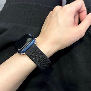 Armani Exchange Black Silicone Apple Watch Band AXS8010